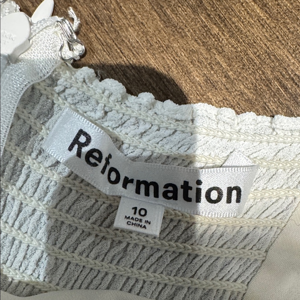 Reformation Ivory Lace-Trim Slip - Picture 3 of 4